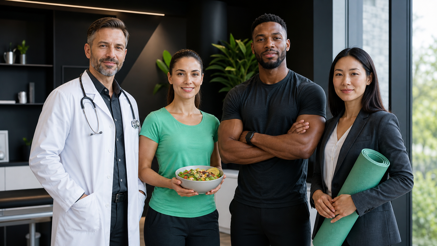 betmatch egészségügyi csapat és wellness szakemberek konzultáció közben